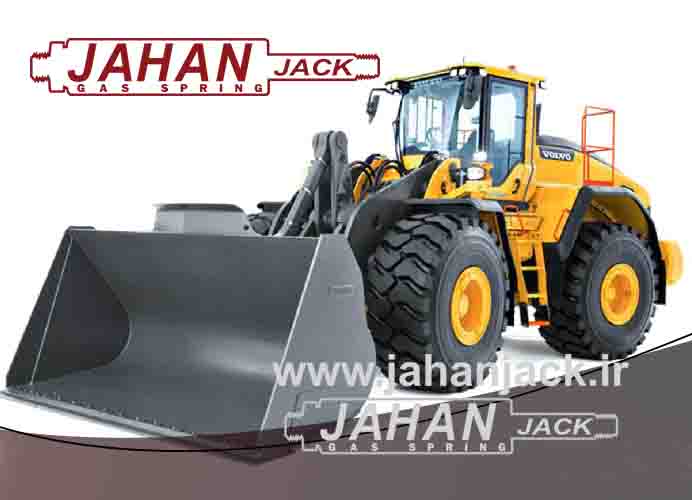 جک گازی درب موتور لودر ولوو ال 180 ای  ( Front Gas Jack Volvo L180E Wheel Loader )